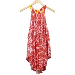 Free People Mimi Halter Linen Blend Tunic Top Sweet Myrtle Combo Size S